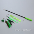 Green series of four-section telescopic feather cat teaser
